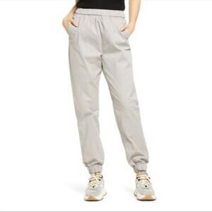 VERO MODA Ash Gray Elastic Waist Track Jogger Cotton Pants Women’s Size Large